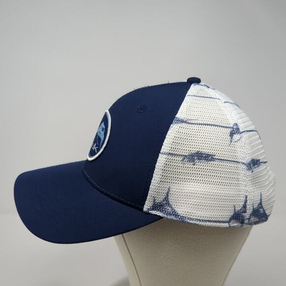 HUK Snapback Trucker Hat Blue One Size Adjustable Lightweight Mesh Back 6 Panel - Picture 3 of 9